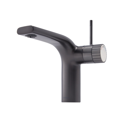 210mm Width Basin Mixer Faucet Hot Cold Water Black Brass Faucet Restroom